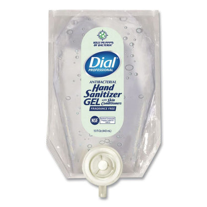 Antibacterial Gel Hand Sanitizer Refill for Versa Dispenser, Fragrance-Free, 15 oz, 6/Carton