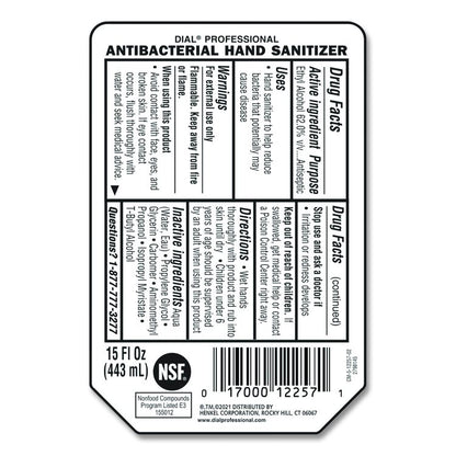 Antibacterial Gel Hand Sanitizer Refill for Versa Dispenser, Fragrance-Free, 15 oz, 6/Carton