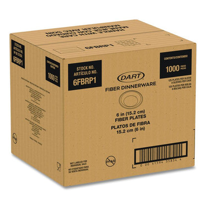 Compostable Molded Fiber Dinnerware, ProPlanet Seal, Plate, 6" dia, Natural, 1,000/Carton
