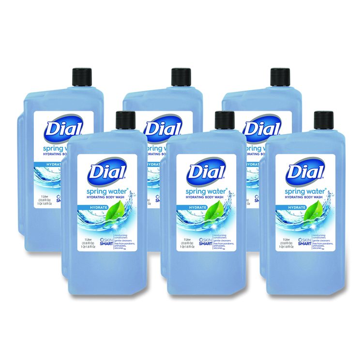 Body Wash Refill for 1 L Liquid Dispenser, Spring Water Scent, 1 L, 8/Carton
