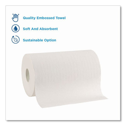 SofPull Hardwound Paper Towel Roll, Nonperforated, 1-Ply, 9" x 400 ft, White, 6 Rolls/Carton