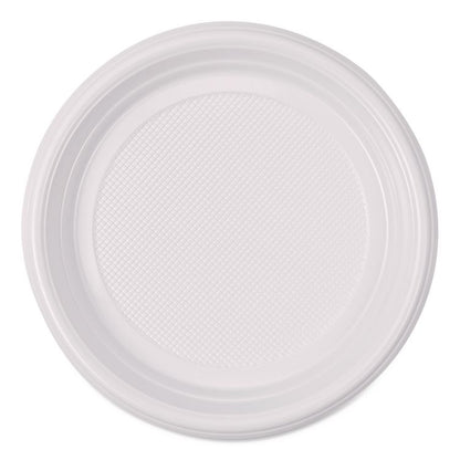 Hi-Impact Plastic Dinnerware, Plate, 6" dia, White, 1,000/Carton