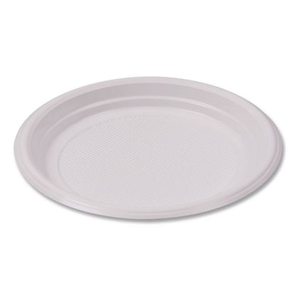 Hi-Impact Plastic Dinnerware, Plate, 6" dia, White, 1,000/Carton