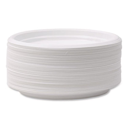 Hi-Impact Plastic Dinnerware, Plate, 6" dia, White, 1,000/Carton
