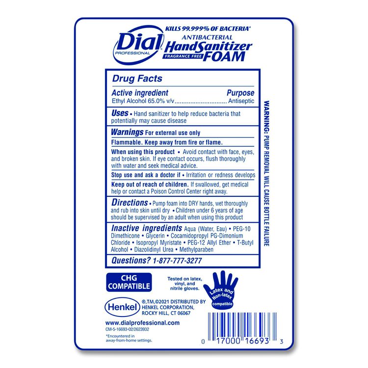 Antibacterial Foaming Hand Sanitizer Refill for FIT Touch Free Dispenser, 1 L Bottle, Fragrance-Free, 3/Carton