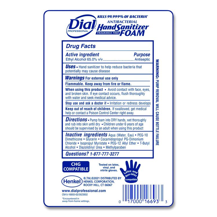 Antibacterial Foaming Hand Sanitizer Refill for FIT Touch Free Dispenser, 1 L Bottle, Fragrance-Free