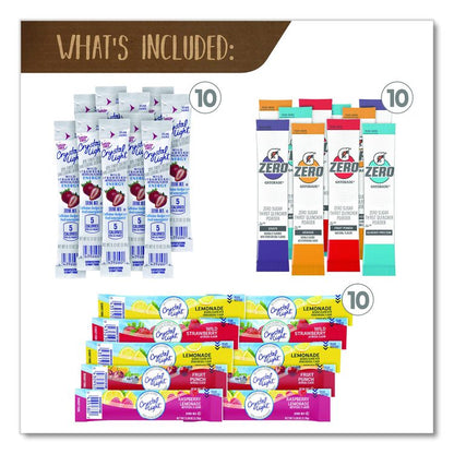 Drink Mixes Snack Box, 50 Assorted Mixes/Box