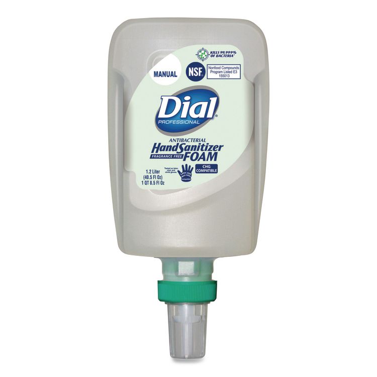 Antibacterial Foaming Hand Sanitizer Refill for FIT Manual Dispenser, 1.2 L Bottle, Fragrance-Free, 3/Carton