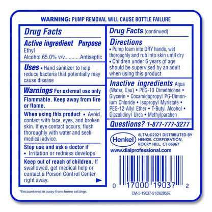 Antibacterial Foaming Hand Sanitizer Refill for FIT Manual Dispenser, 1.2 L Bottle, Fragrance-Free, 3/Carton
