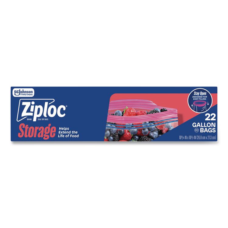 Double Zipper Storage Bags, Triple System Seal, Gallon, 1.75 mil, 9.6" x 12.1", Clear, 22 Bags/Box, 12 Boxes/Carton