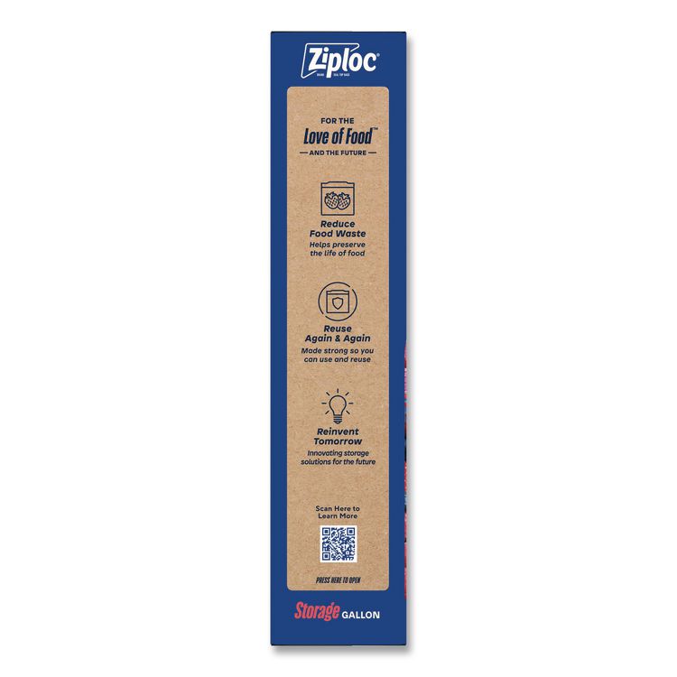 Double Zipper Storage Bags, Triple System Seal, Gallon, 1.75 mil, 9.6" x 12.1", Clear, 22 Bags/Box, 12 Boxes/Carton