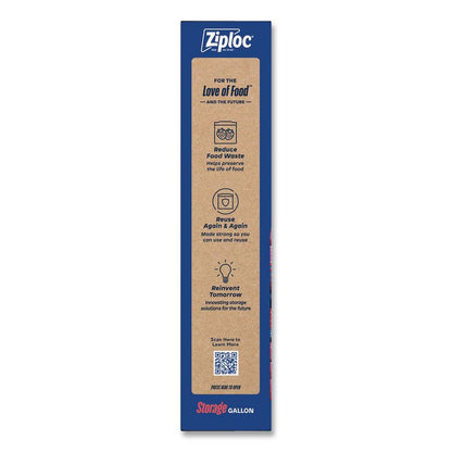 Double Zipper Storage Bags, Triple System Seal, Gallon, 1.75 mil, 9.6" x 12.1", Clear, 22 Bags/Box, 12 Boxes/Carton
