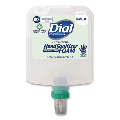 Antibacterial Foaming Hand Sanitizer Refill for Dial 1700 Dispenser, 1.2 L Refill, Fragrance-Free, 3/Carton