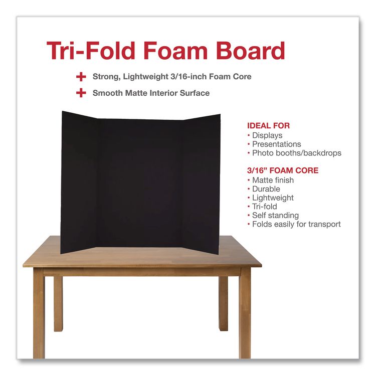 Trifold Display Boards, 36 x 48, Black