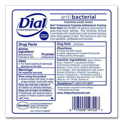 Antibacterial Foaming Hand Wash Refill for 1700 V Dispenser, Original Scent, 1.7 L, 3/Carton
