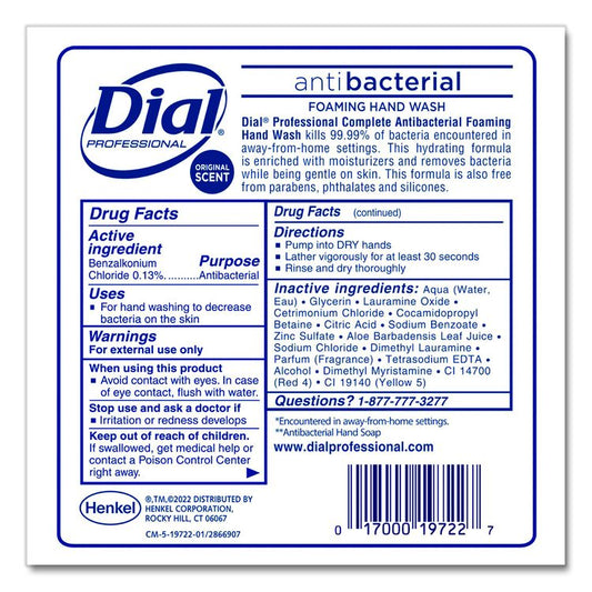 Antibacterial Foaming Hand Wash Refill for 1700 V Dispenser, Original Scent, 1.7 L (Each)