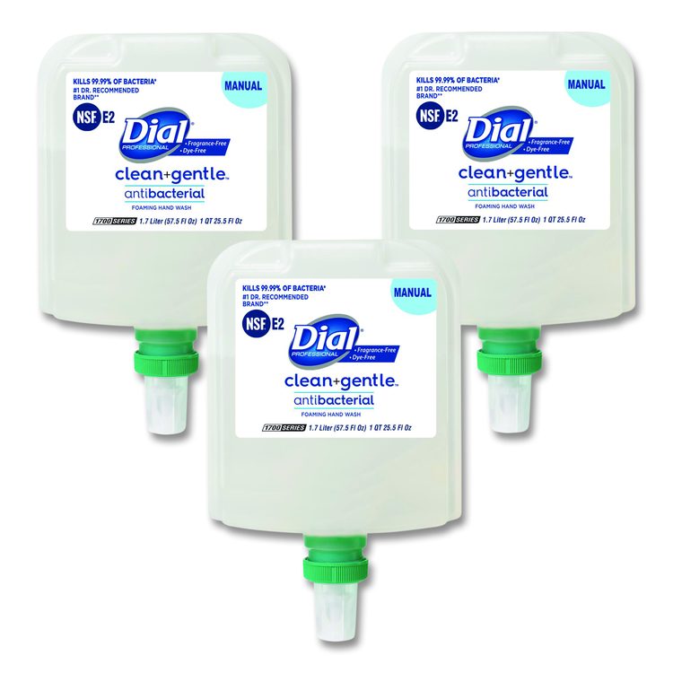 Clean+Gentle Antibacterial Foaming Hand Wash Refill for 1700 Dispenser, Fragrance-Free, 1.7 L, 3/Carton