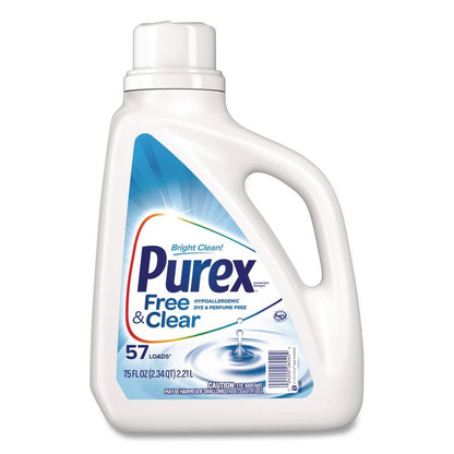 Free and Clear Liquid HE Laundry Detergent, Unscented, 75 oz Bottle
