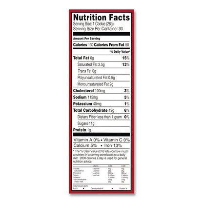 Milk Chocolate Chip Cookies, 1 oz, Individually Wrapped Pack, 30/Carton