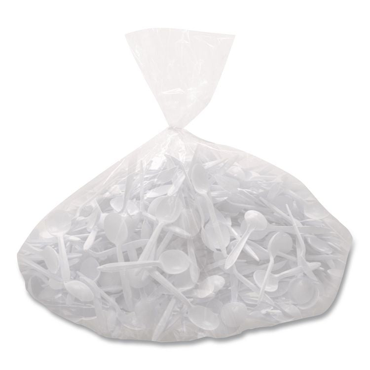 Style Setter Medium Weight Polypropylene Cutlery, Soup Spoon, Plastic, White, 1,000/Carton