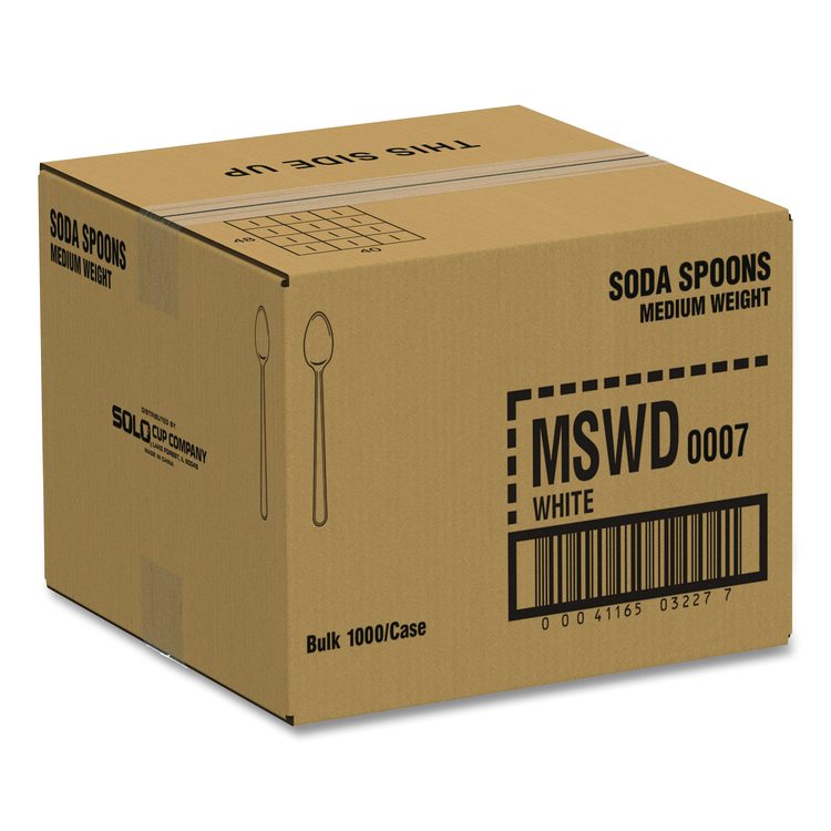 Specialty Cutlery, Soda Spoon, Plastic, White, 1,000/Carton
