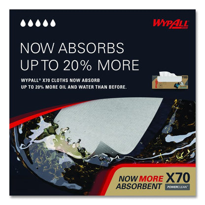 X70 Cloths, Flat Sheet, 16.6 x 14.9, White, 300/Carton