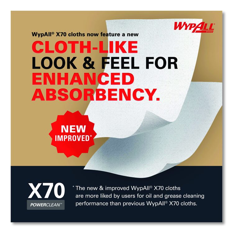 X70 Cloths, Flat Sheet, 16.6 x 14.9, White, 300/Carton