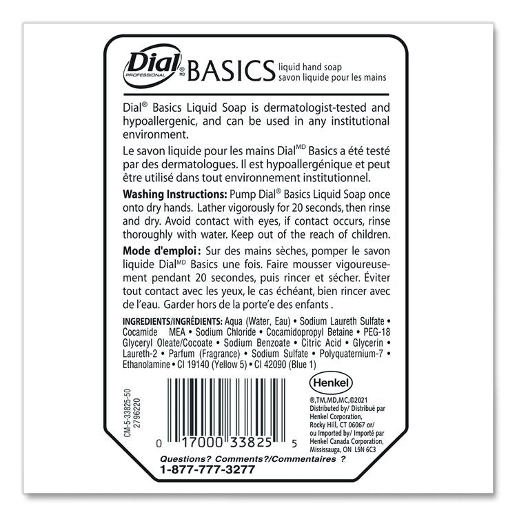Basics MP Free Liquid Hand Soap Refill for Versa Dispenser, Unscented, 15 oz, 6/Carton
