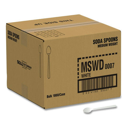 Specialty Cutlery, Soda Spoon, Plastic, White, 1,000/Carton