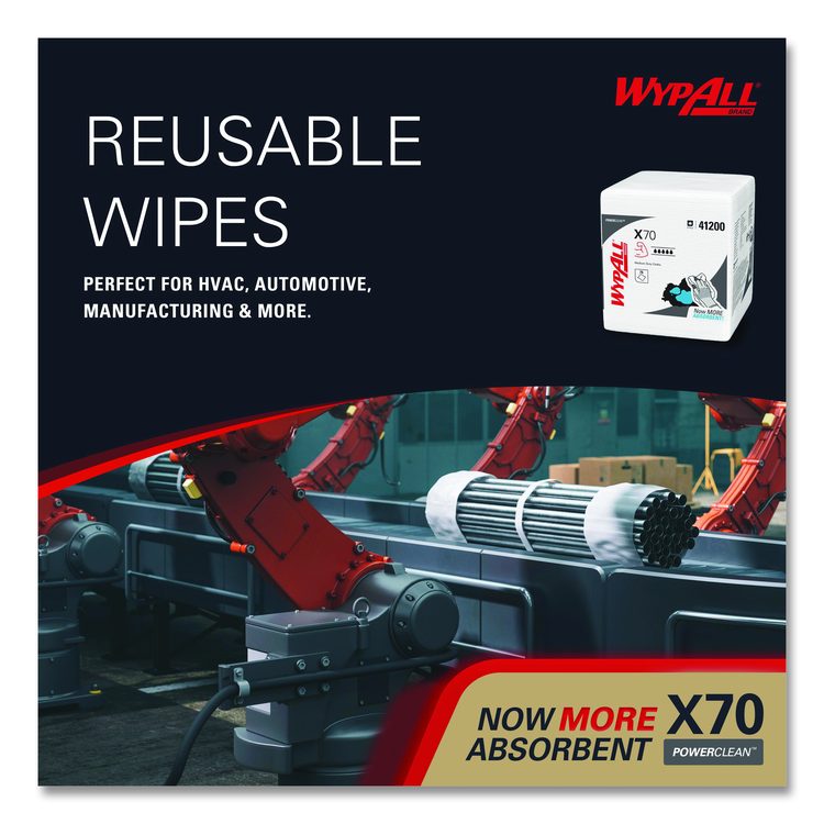 X70 Cloths, 1/4 Fold, 12.5 x 12, White, 76/Pack, 12 Packs/Carton