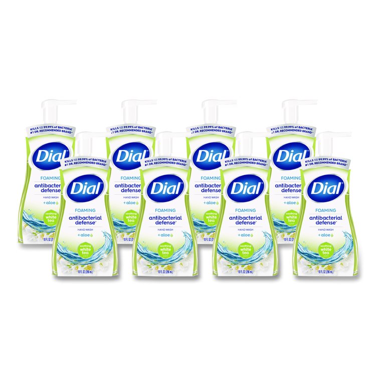 Antibacterial Foaming Hand Wash, Soothing White Tea Scent, 10 oz, 8/Carton