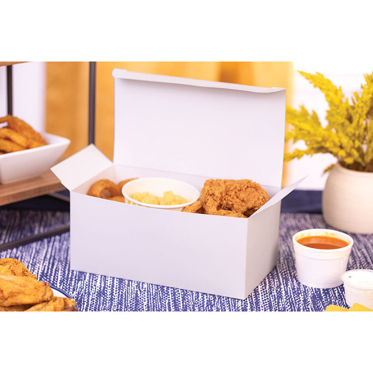 Carryout Boxes, 9 x 5 x 4, White, Paper, 250/Carton