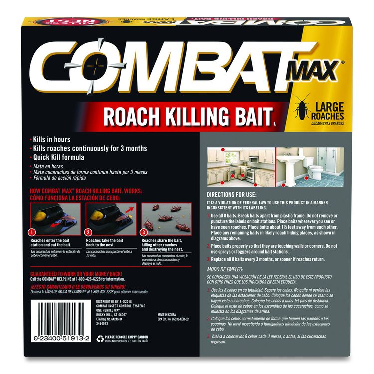 Max Roach Killing Bait, 0.49 oz Bait, 8/Pack, 12 Packs/Carton