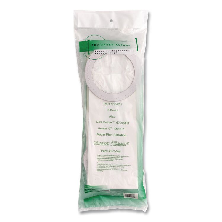 GK-Q-Vac Replacement Bag, 10 Bags/Pack, 10 Packs/Carton
