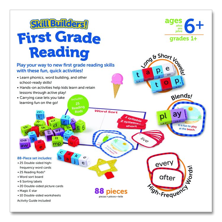 Skill Builders! First Grade Reading Activity Set, Grade 1, 88 Pieces