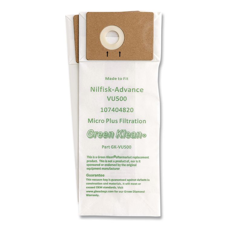 GK-VU500 Replacement Bag, 10 Bags/Pack, 10 Packs/Carton