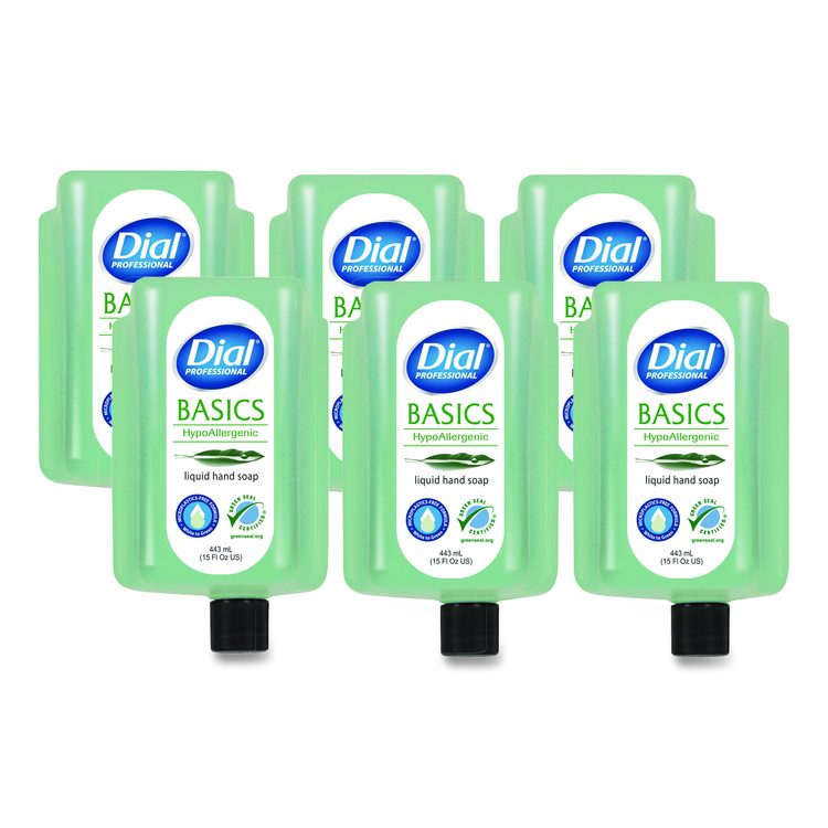 Basics MP Free Liquid Hand Soap Refill for Versa Dispenser, Unscented, 15 oz, 6/Carton