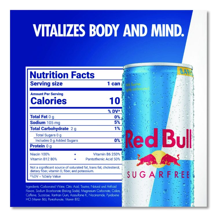 Energy Drink, Sugar-Free, 8.4 oz Can, 24/Carton