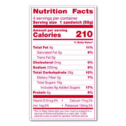 UNCRUSTABLES Peanut Butter and Strawberry Jam, 2 oz, 10/Box, 2 Boxes/Carton