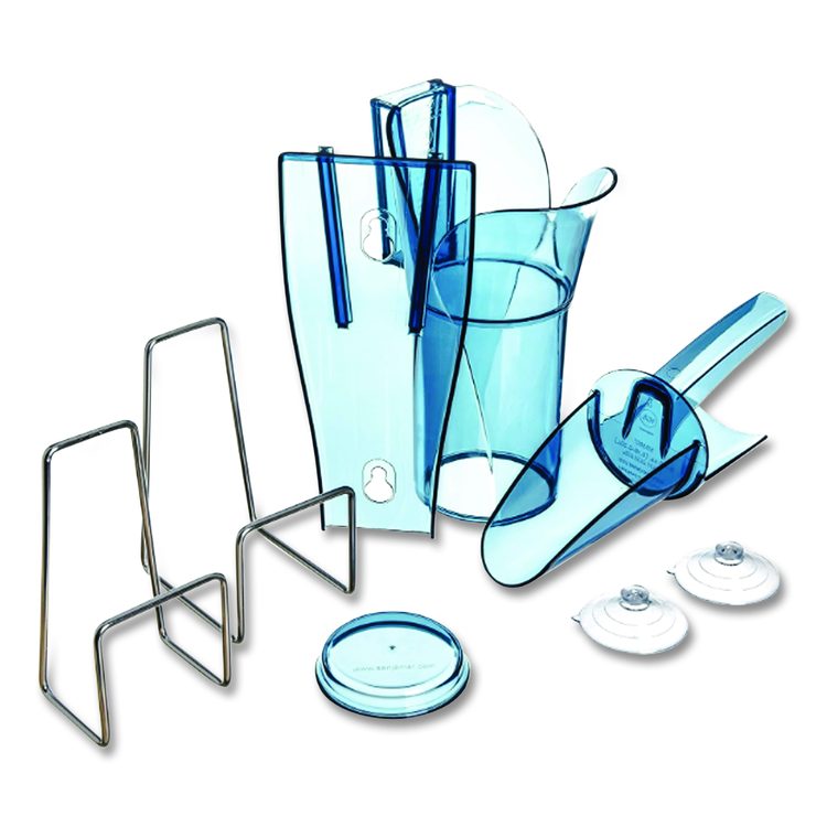 Saf-T-Scoop and Guardian System for Ice Machines, 6 oz to 10 oz Ice Scoop, Transparent Blue