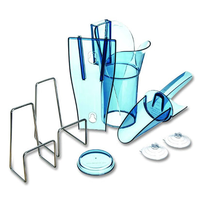 Saf-T-Scoop and Guardian System for Ice Machines, 6 oz to 10 oz Ice Scoop, Transparent Blue