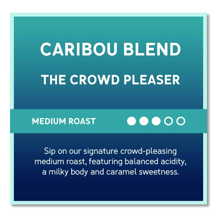 Caribou Blend Ground Coffee, 2.5 oz, 18/Carton