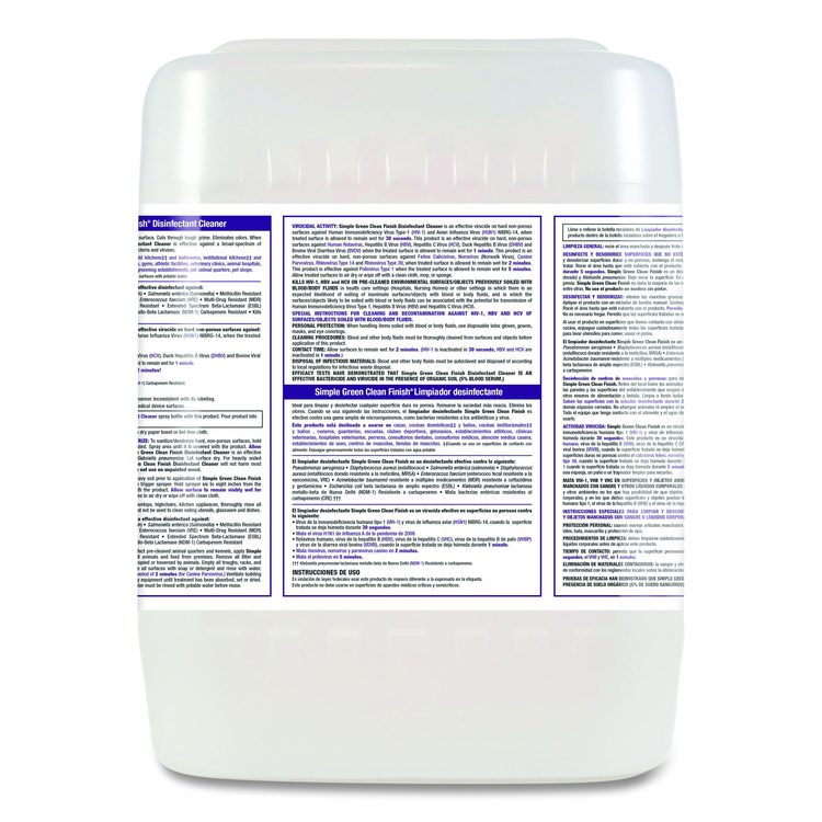 Clean Finish Disinfectant Cleaner, Herbal Scent, 5 gal Pail