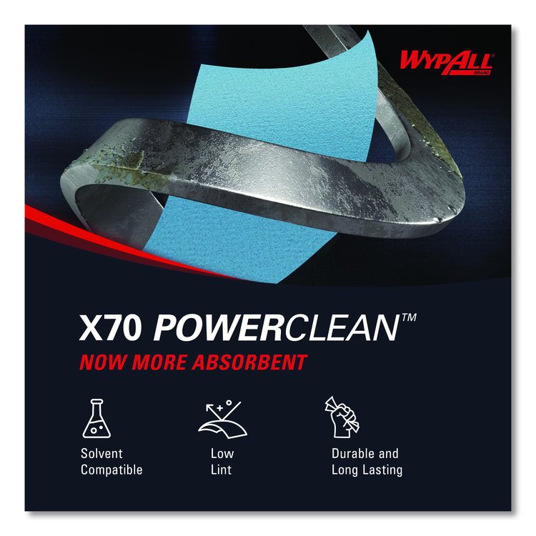 X70 Cloths, Jumbo Roll, 12.4 x 12.2, Blue, 820/Roll
