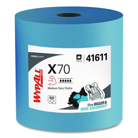 X70 Cloths, Jumbo Roll, 12.4 x 12.2, Blue, 820/Roll