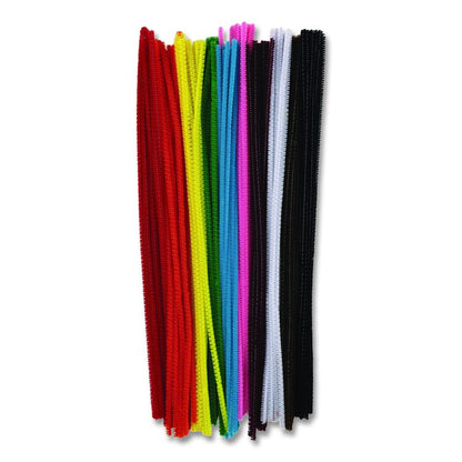 Regular Stems, 12" x 4mm, Metal Wire/Polyester, Assorted Colors, 100/Pack