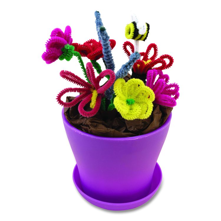 Regular Stems, 12" x 4mm, Metal Wire/Polyester, Assorted Colors, 100/Pack