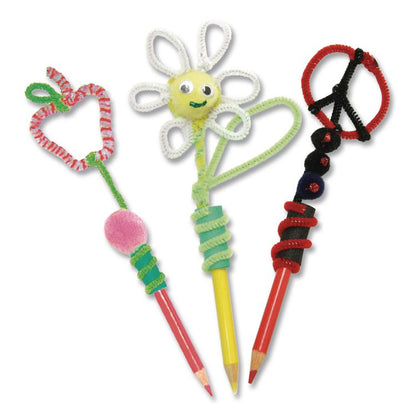 Regular Stems, 12" x 4mm, Metal Wire/Polyester, Assorted Colors, 100/Pack