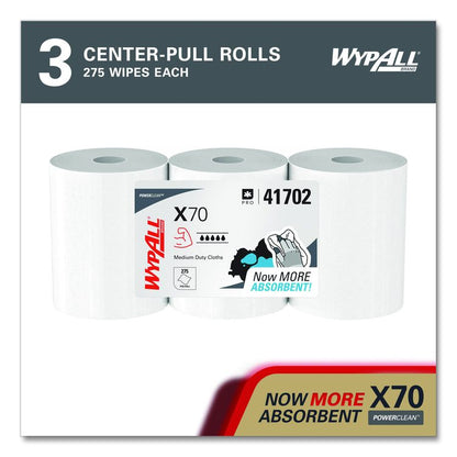 X70 Cloths, Center-Pull, 9.8 x 12.2, White, 275/Roll, 3 Rolls/Carton