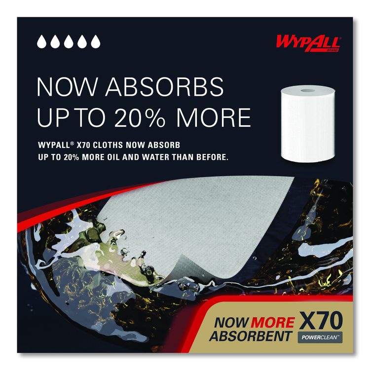 X70 Cloths, Center-Pull, 9.8 x 12.2, White, 275/Roll, 3 Rolls/Carton